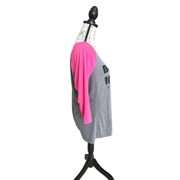 The Office Dunder Mifflin Women’s 3/4 Sleeve Logo Raglan T-shirt Pink Gray XL - Picture 2 of 7